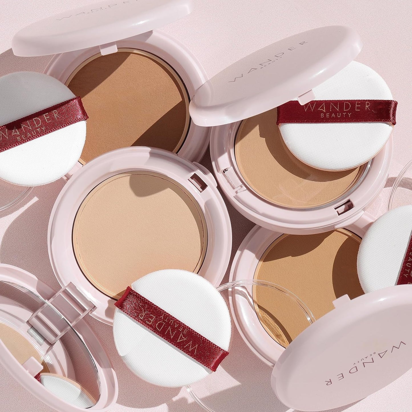 Wander Beauty Powder Foundation - Golden Rich | Blurs & Evens Skin Tone, Hydrating Formula - 0.31 oz