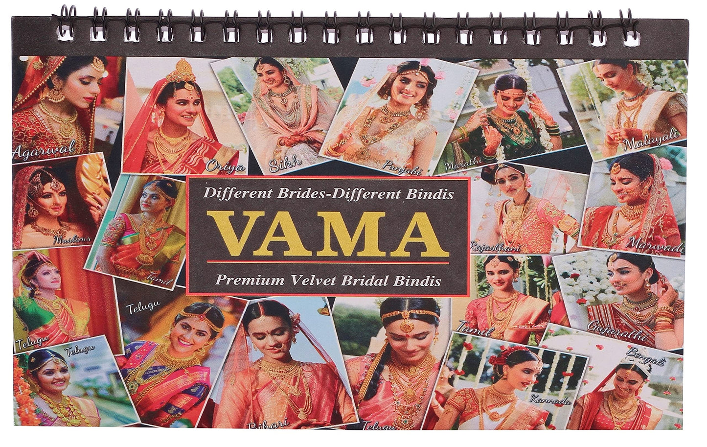 VAMA Round Multicolour Forehead Sticker Kumkum Golden & White Crystal Rhinestone Indian Bindi Book for Women (Bindi Booklet Stone - 948 Bindis)