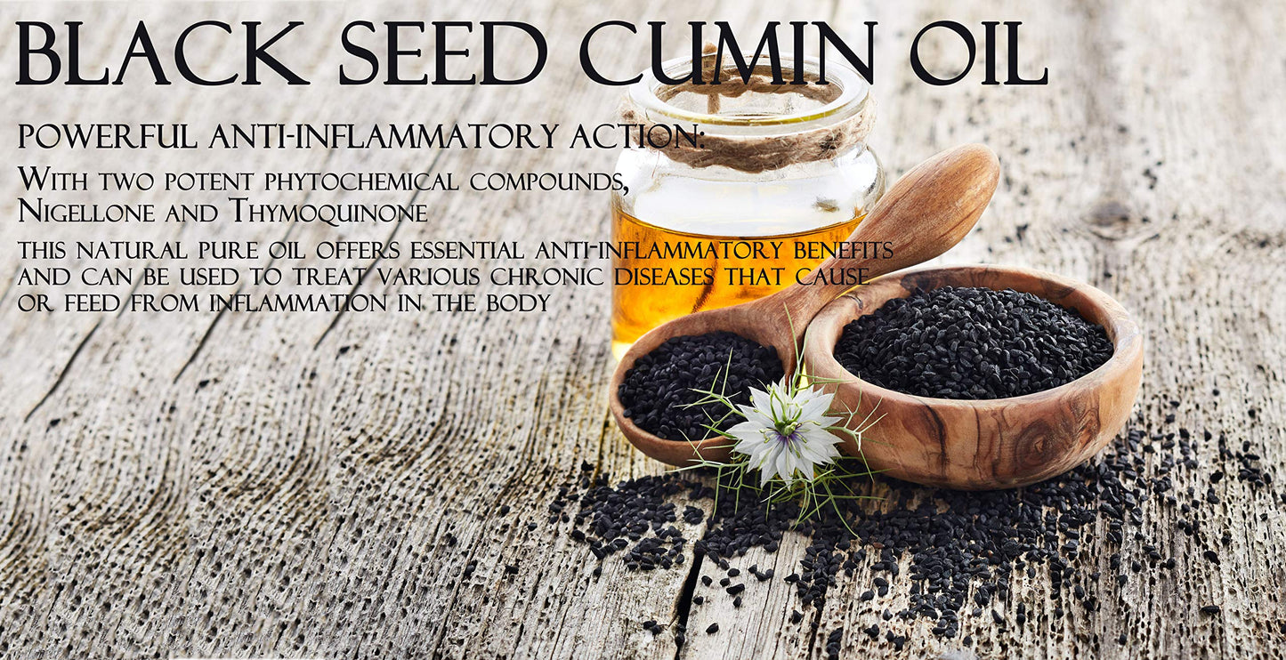 Black Seed Oil 16 oz - USDA Certified Organic - Pure Natural Cold Pressed Unrefined Extra Virgin Black Cumin Seed Oil - Moisturizing & Nourishing Black Seed Oil Organic Cold Pressed