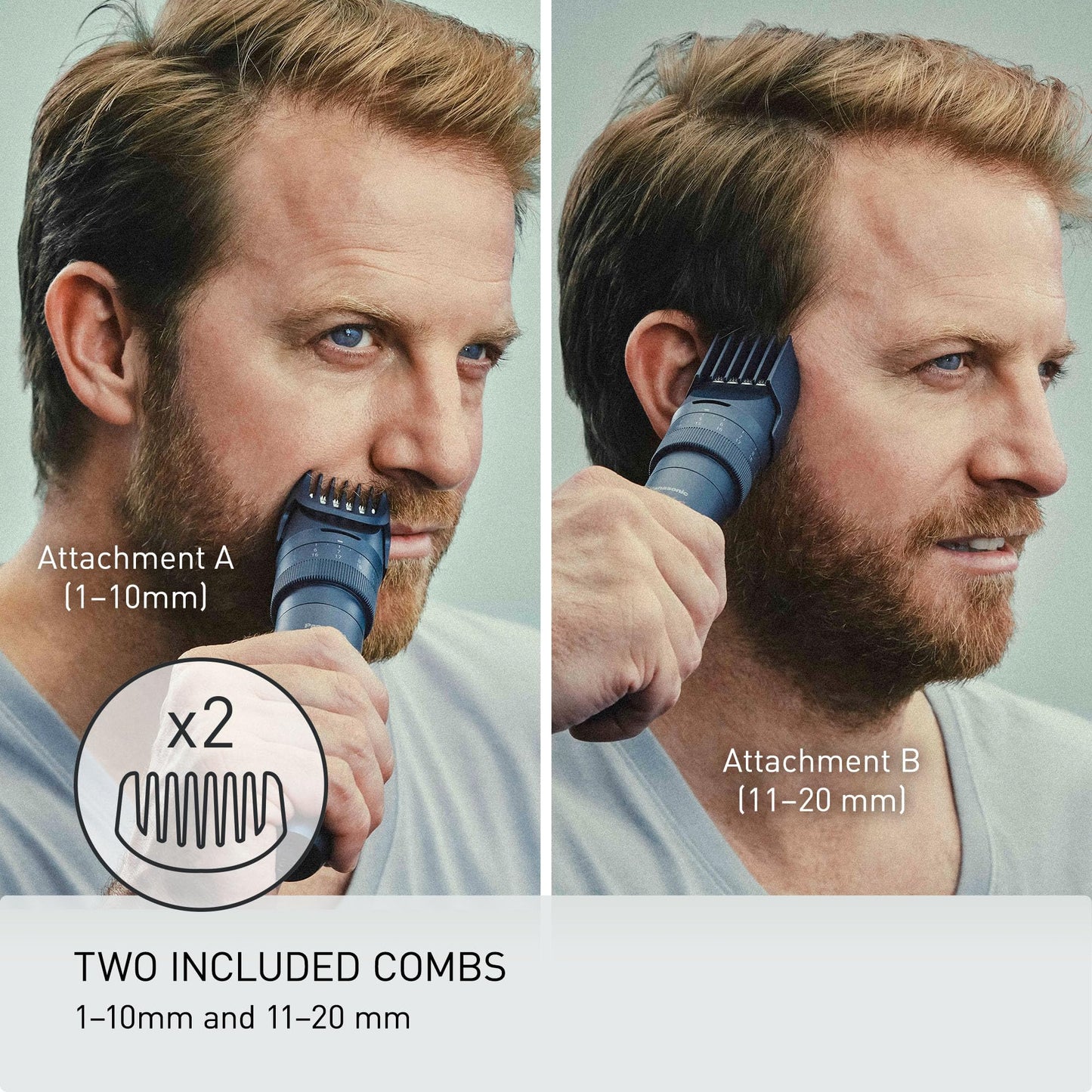 Panasonic MultiShape Electric Trimmer for Beard and Hair, 39 Adjustable Cutting Lengths and Advanced Blade System, Cordless Waterproof Wet/Dry Hair Clipper for Men - ER-ACKN1-HB