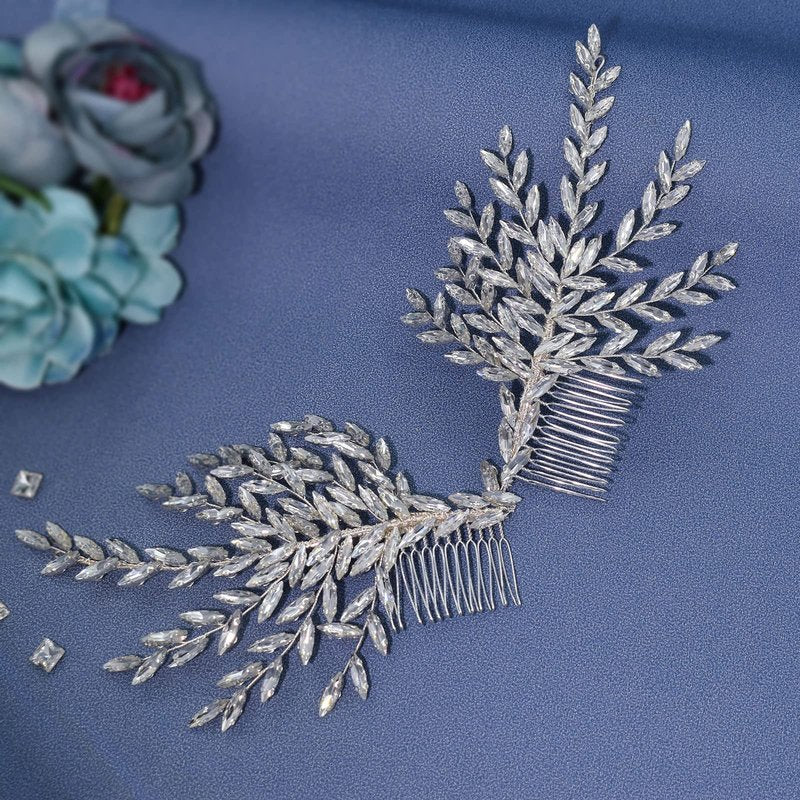 WONRLUA 2 PCS Bridal Hair Comb, Wedding Hair Clips for Brides, Bridal Headpieces for Wedding