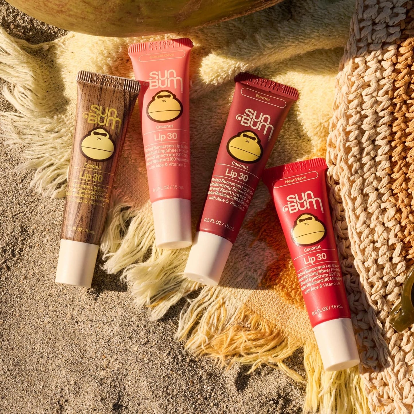 Sun Bum SPF 30 Coconut Lip Balm | Broad Spectrum Moisturizing with Aloe & Vitamin E - 0.5 oz