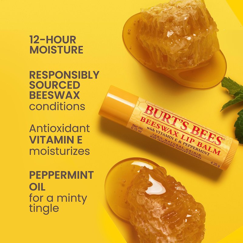 Burt's Bees Back To School Gift Ideas, Lip Balm - Original Beeswax 12 Count Pack in Bulk, Lip Moisturizer With Responsibly Sourced Beeswax, Natural Origin Conditioning Lip Treatment, 12 Tubes, 0.15 oz