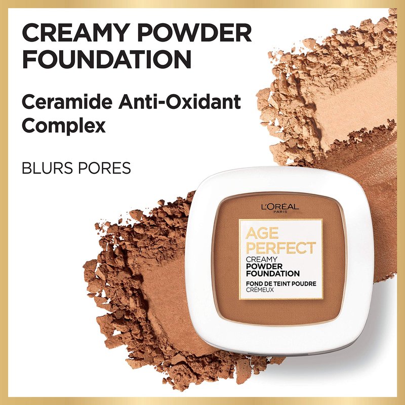 L’Oréal Paris Age Perfect Creamy Powder Foundation Compact, 310 Nude Beige, 0.31 Ounce