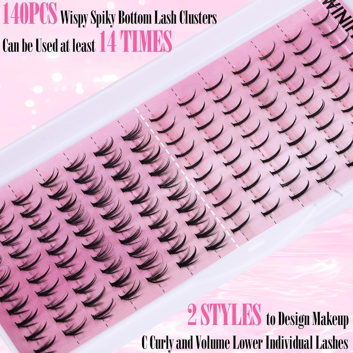 Winifred Bottom Lash Clusters Thick Volume Lower Lash Extension DIY Individual Lashes Bottom Clusters Lashes for Cluster Eyelash Extensions (168pcs)
