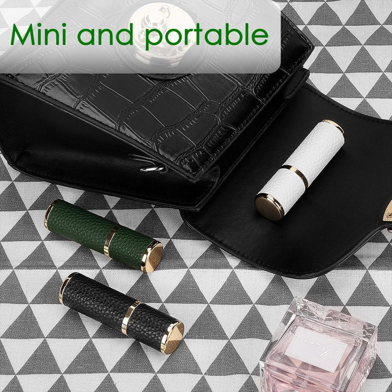 LUEXBOX 7 Pack Portable Perfume Bottle for Travel, Mini Refillable Perfume Dispenser, 5ml Faux Leather Leak Proof Perfume Atomizers Bottles Sprayer for Pocket Perfume