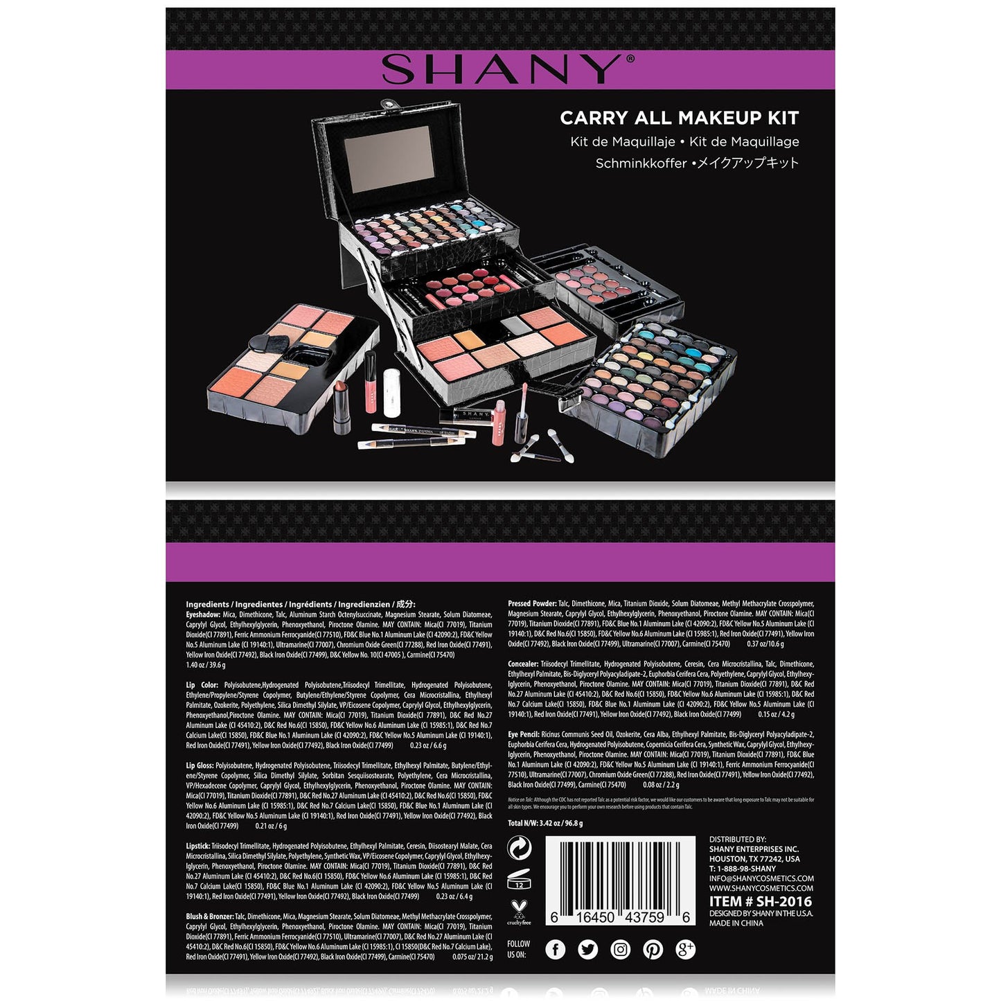 SHANY All In One Makeup Set, 67 Colors Eyeshadow, Blushes, Face Powder, Lipstick, Eye liners, Make up Pencils and Cosmetics Mirror - Makeup Kit With Reusable Beauty Organizer Train Case - Pink