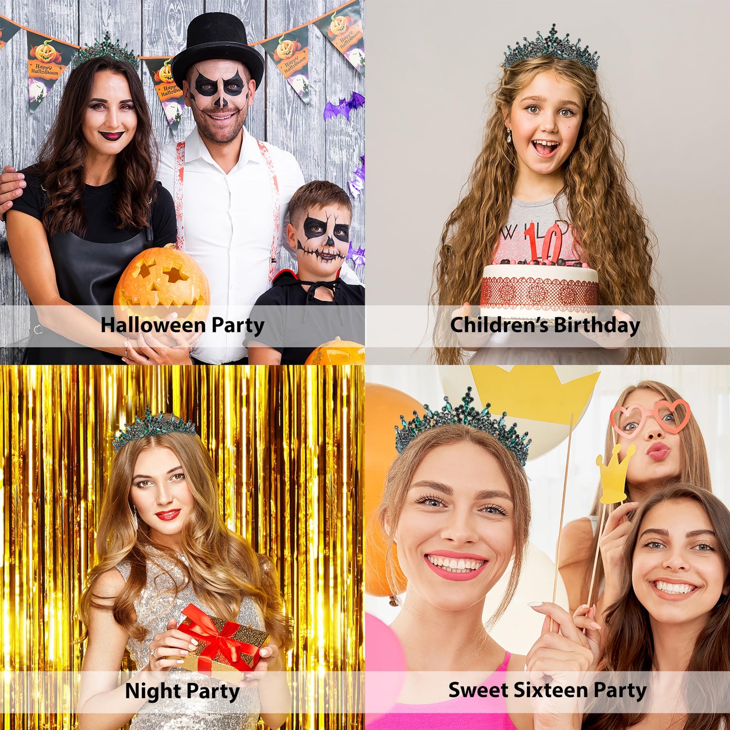 LIMELIA Women's Tiara for Henna Wedding Party|Glitter Hair Accessories for Bridal Birthday Pageant Prom Halloween Cos-play Christmas Party|Danver-Silver