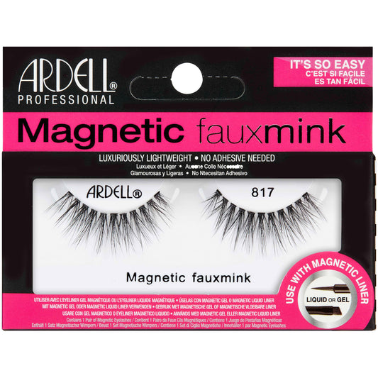Ardell Magnetic Lashes Single Faux Mink Lashes 817 - Luxuriously Lightweight, No Adhesive Needed False Eyelashes, 1-Pair, 3-Pack