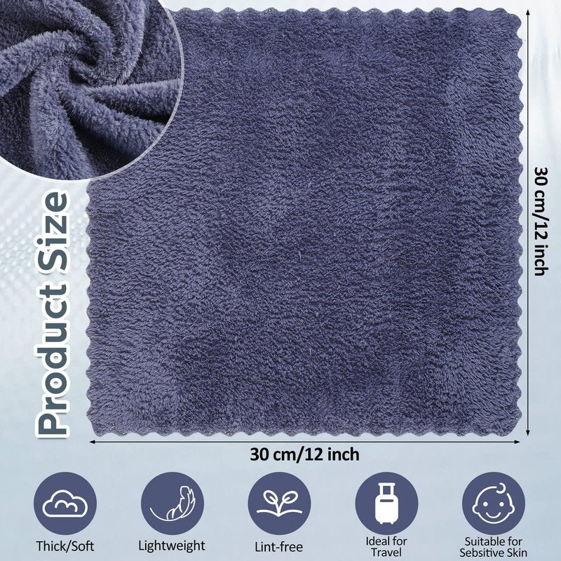 Newwiee 100 Pack Washcloths Bulk, Ultra Soft Wash Cloths 12 x 12 Inch Quick Dry & Absorbent Microfiber Face Towels for Sensitive Skin,Reusable Facial Fingertip Cloths for Bath Spa(Dark Grey)