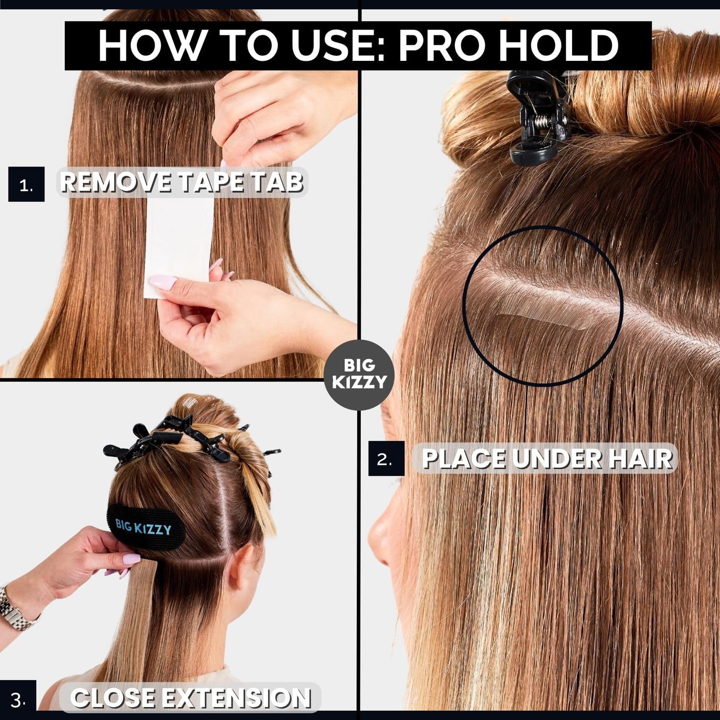 Single Sided Pro Hold Replacement Tape for Hair Extensions - 5-7+ weeks of wear - Strong Hold and Residue Free One Sided Tape for Extensions - 144 tabs - Made in USA