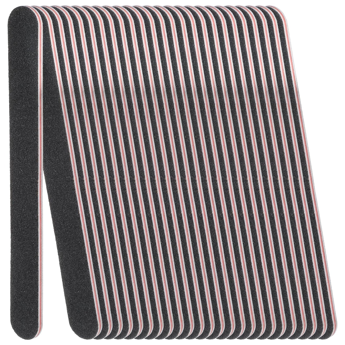 Nail Files (200 Pack), Professional Emery Board 100/180 Grit Nail File Double Sided Emory for Natural and Acrylic Nails Fingernail Files for Gel Nail Reusable Manicure Disposable Pedicure Black
