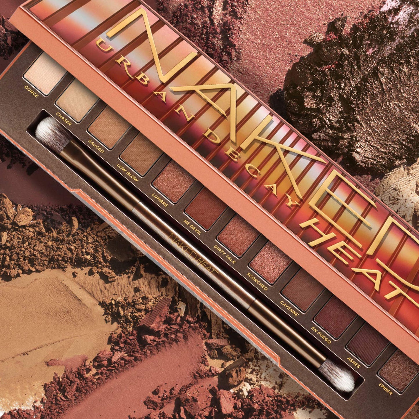 URBAN DECAY Naked Heat, Warm Brown Neutral Eyeshadow Palette, Matte, Metallic, Shimmer Finish, 12 Amber-hued Red & Orange Eye Shadows, Versatile Warm Shades, Vegan, Cruelty-free