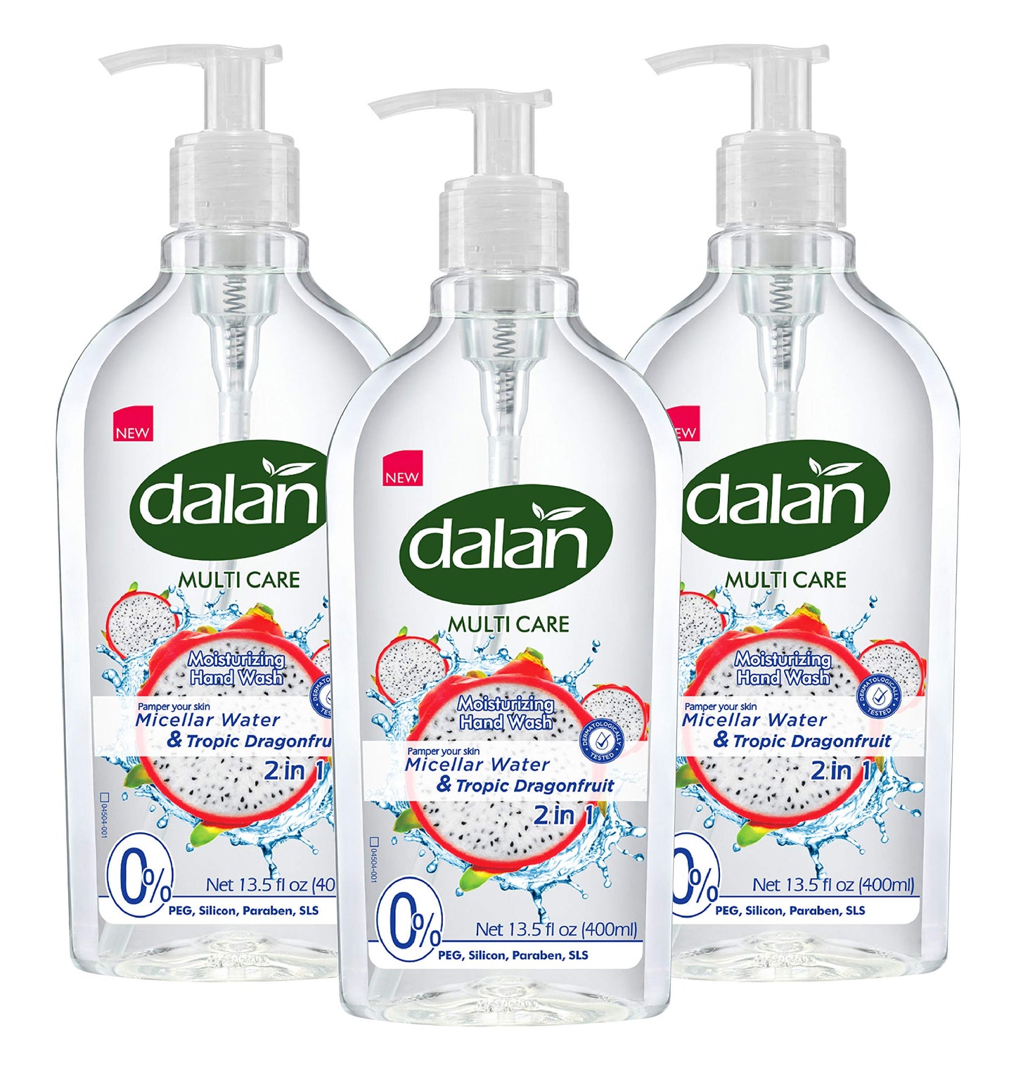 Dalan Tropic Dragonfruit Multicare Ultra Moisturizing Liquid Hand Soap for Normal and Dry Hands Fresh Clean and Soft Feeling (13.5 Fl Oz / 400 mL (Pack of 3))