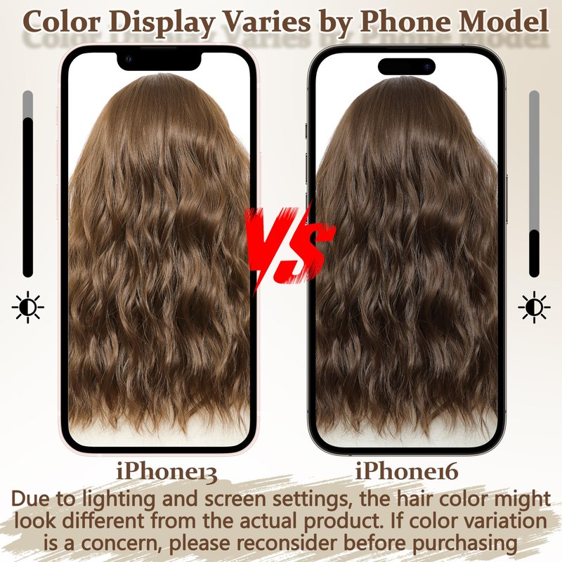 BUPPLER Wig 18 Inch Medium Length Wigs for Women Middle Part Synthetic Hair Wavy Wig with Upgraded Strands,Natural Hair Wigs for Daily Party/Halloween Use 18Inch,Honey Brown