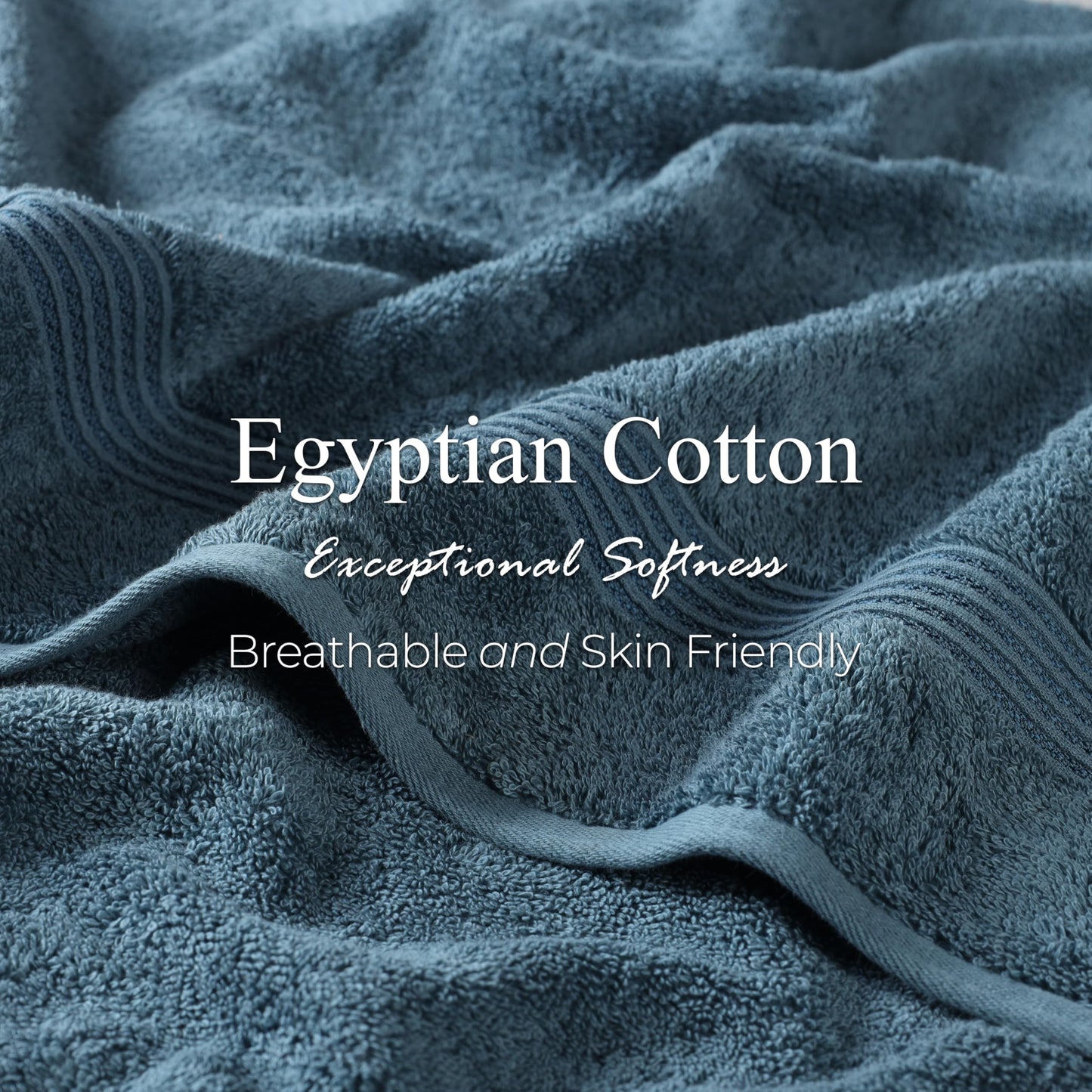 Superior Egyptian Cotton 10-Piece Face Towel Set , Small Towels For Facial, Spa, Quick Dry, Absorbent Towels, Bathroom Accessories, Guest Bath, Home Essentials, Washcloth, Airbnb, Sapphire