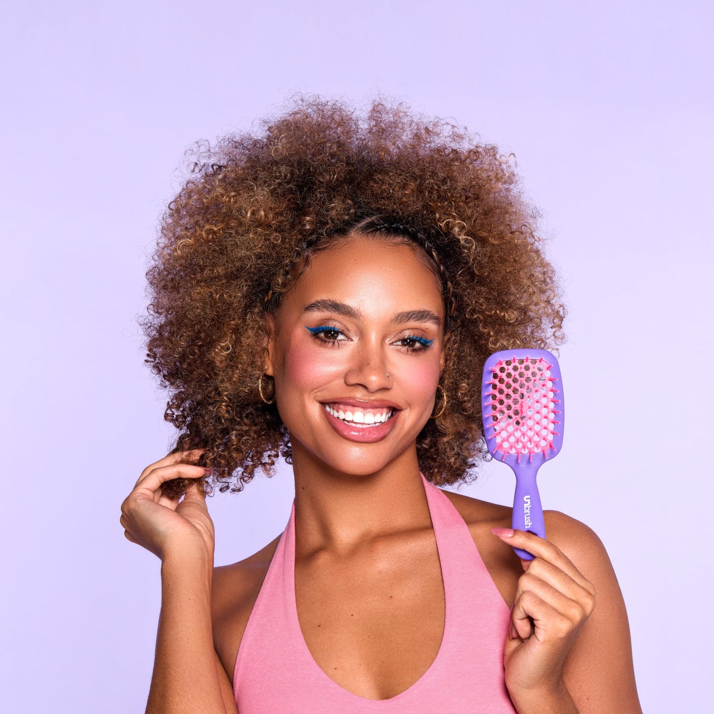 UNbrush Detangling Hair Brush Mini Neon - Electric Berry