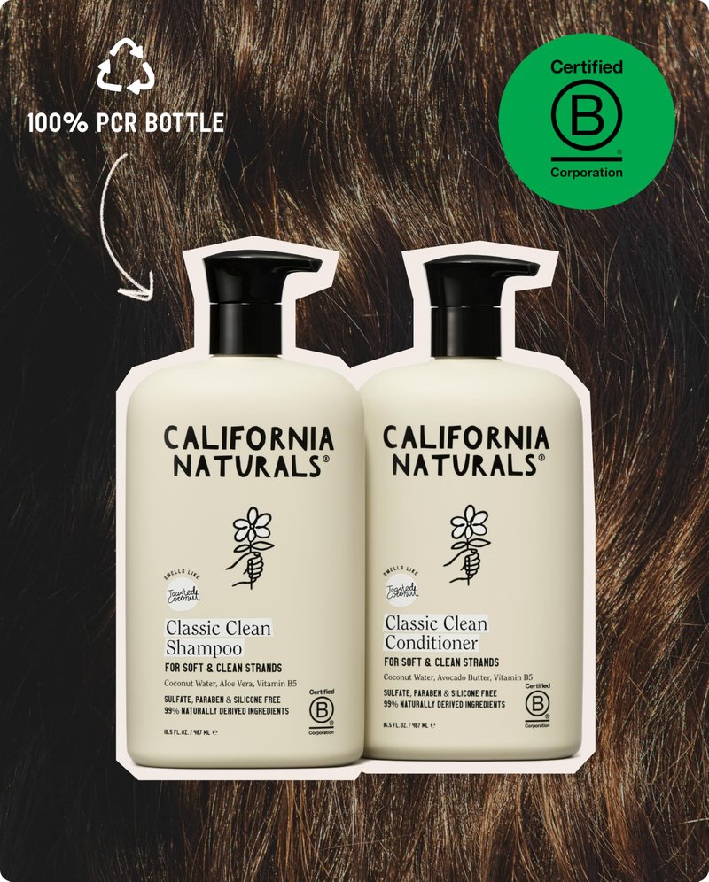 California Naturals Classic Clean Toasted Coconut Shampoo and Conditioner Set, Hair Care for Women & Men, Natural, Vegan, Cruelty, Silicone, Paraben, and Sulfate Free Shampoo, Color Safe, 20 Fl Oz