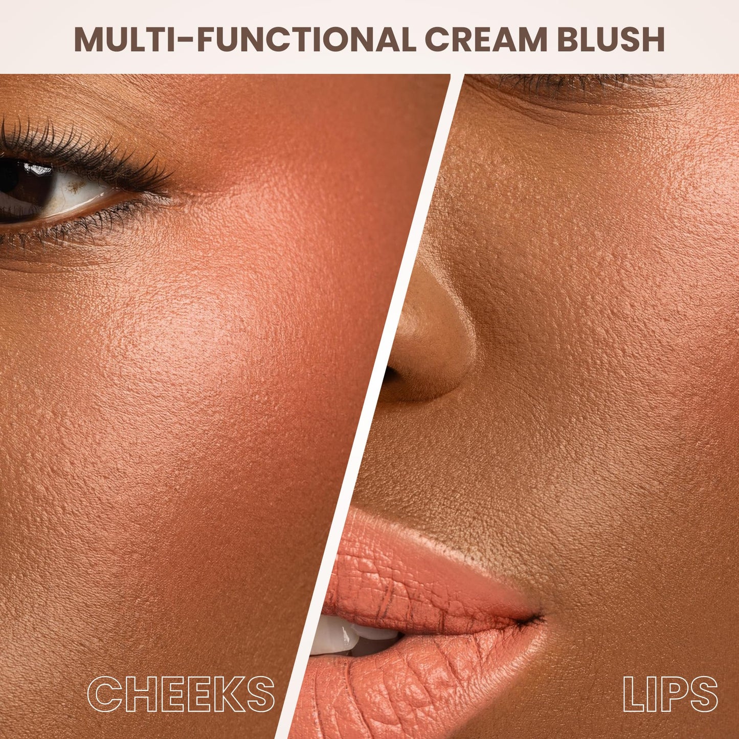 POISE Makeup HD Crème Lip and Cheek Compact | High Pigment Cheek Blusher and Lipstick in One Hydrating for Skin Infused w/Shea Butter, BEAUTIFUL