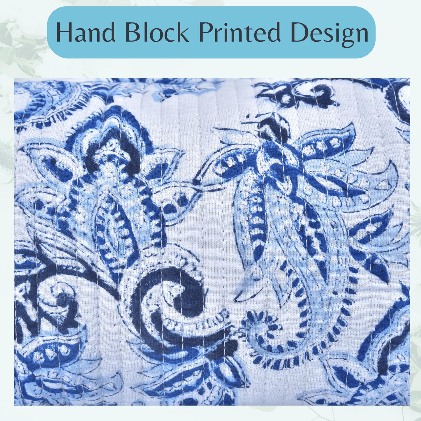 Quilted Floral Block Print Makeup Bag Set of 3 – Cotton Travel Toiletry and Makeup Organizer, Cosmetic Pouch, Toiletry Bag for Women, Cute Boho Coquette Make Up Bags for Women (Small, Medium, Large)