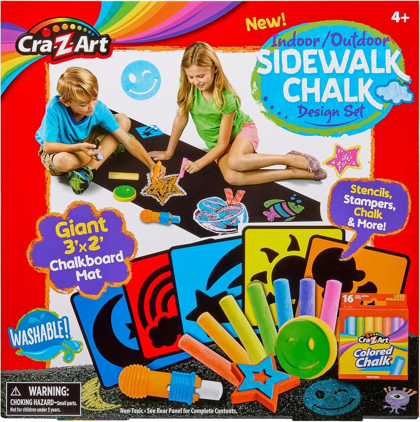 Indoor Outdoor Sidewalk Chalk Design Set - Vibrant Colors for Creative Fun