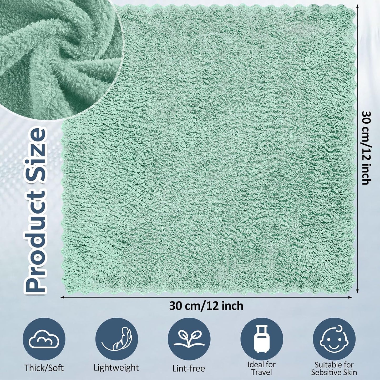 Ultra Soft Microfiber Washcloths - 100 Pack Quick Dry & Absorbent 12x12 Inch Face Towels for Sensitive Skin | Reusable Spa Cloths (Multicolor)