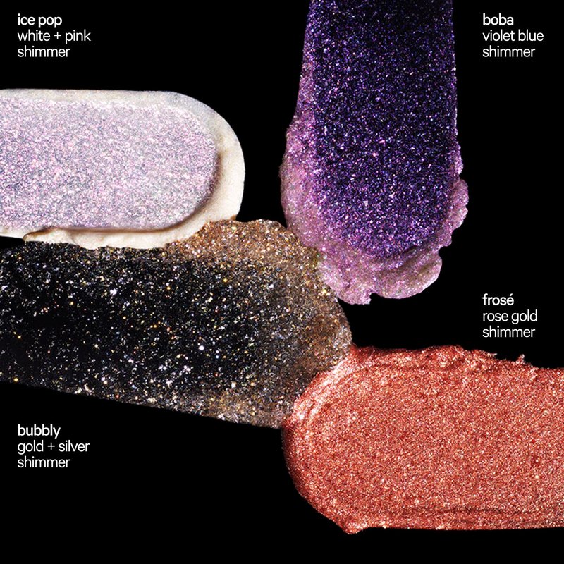 Milk Makeup Cooling Water Jelly Shimmer – Buildable Face + Body Highlighter Stick for Sheer Shimmery Glow – Long-Lasting, Hydrating, Glitter Free Formula – Boba (Violet Blue), 0.17oz