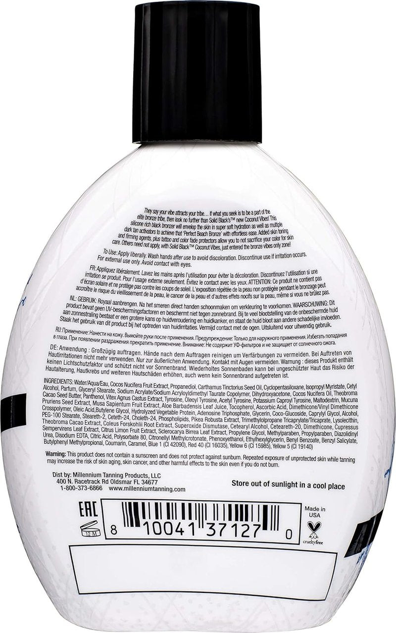 Millennium Tanning Dark Tanning Lotion - Coconut Vibes with Tattoo & Color Fade Protection | 13.5 fl. oz.