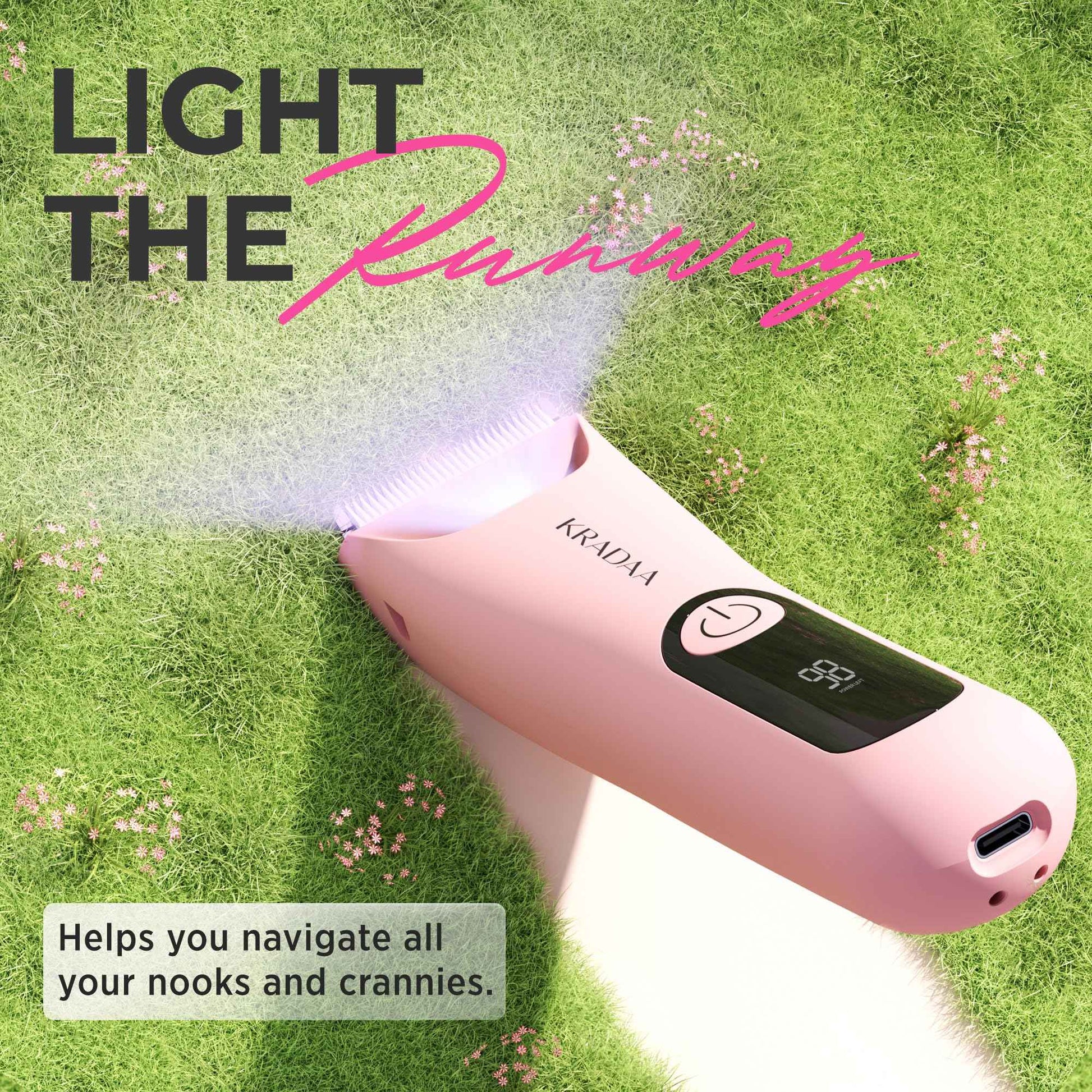 Bikini Trimmer for Women Pubic Hair: Rechargeable Eletctric Razors for Women - Painless Eletctric Shaver - (Blossom Pink)