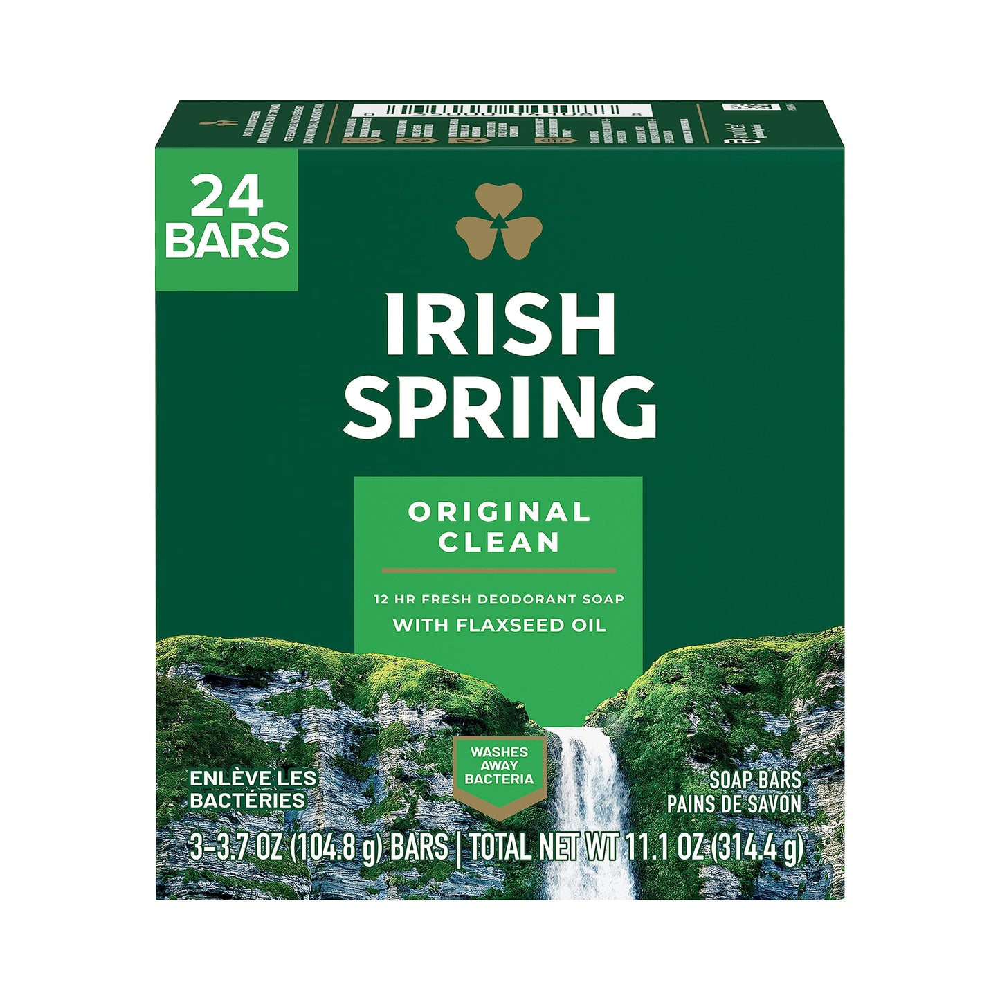 Irish Spring Original and Icy Blast Bar Soap Bundles, 3.7 Ounce Bars, Packs of 8 and 24