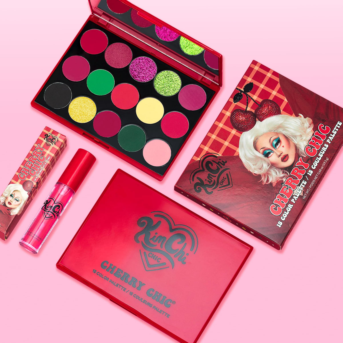 KimChiChic Beauty Cherry Chic Eyeshadow Palette - 12 Ultra Pigmented Shades, Shimmer, Matte & Glitter Finishes, Talc Free & Infused with Vitamin E, Cruelty Free, Sex Kitten, 0.68oz