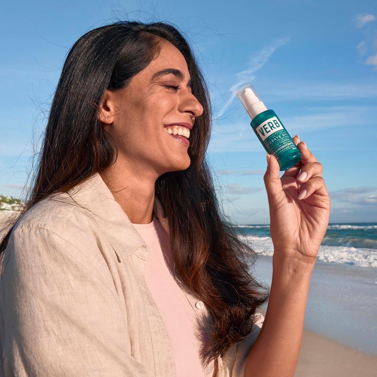 VERB Hydrate Oil - Moisturizing Hair Oil for Dry & Frizzy Hair - Heat Protection | Amber & Warm Jasmine Scent