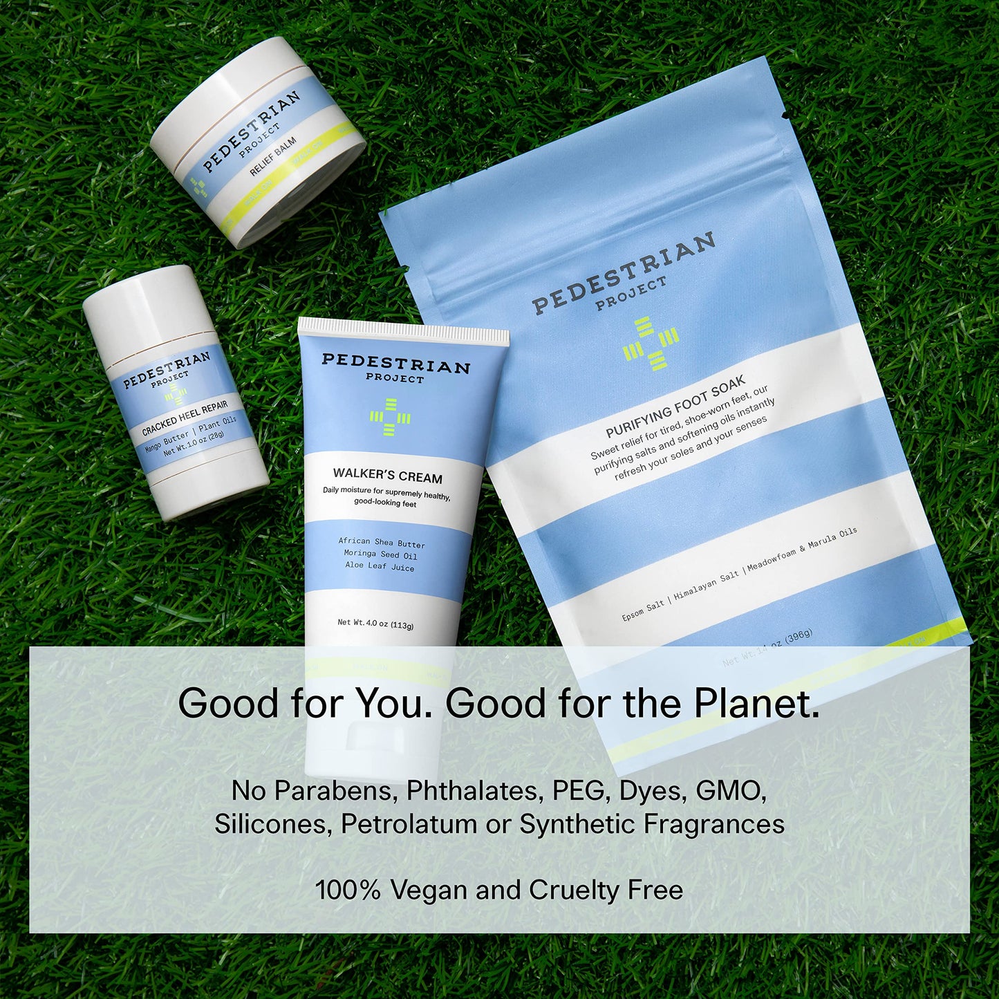 Pedestrian Project Cracked Heel Repair Foot Care Balm, Smooths & Fills Cracks & Rough Skin with Healing Shea & Mango Butters, Vegan, Cruelty Free, 1 oz