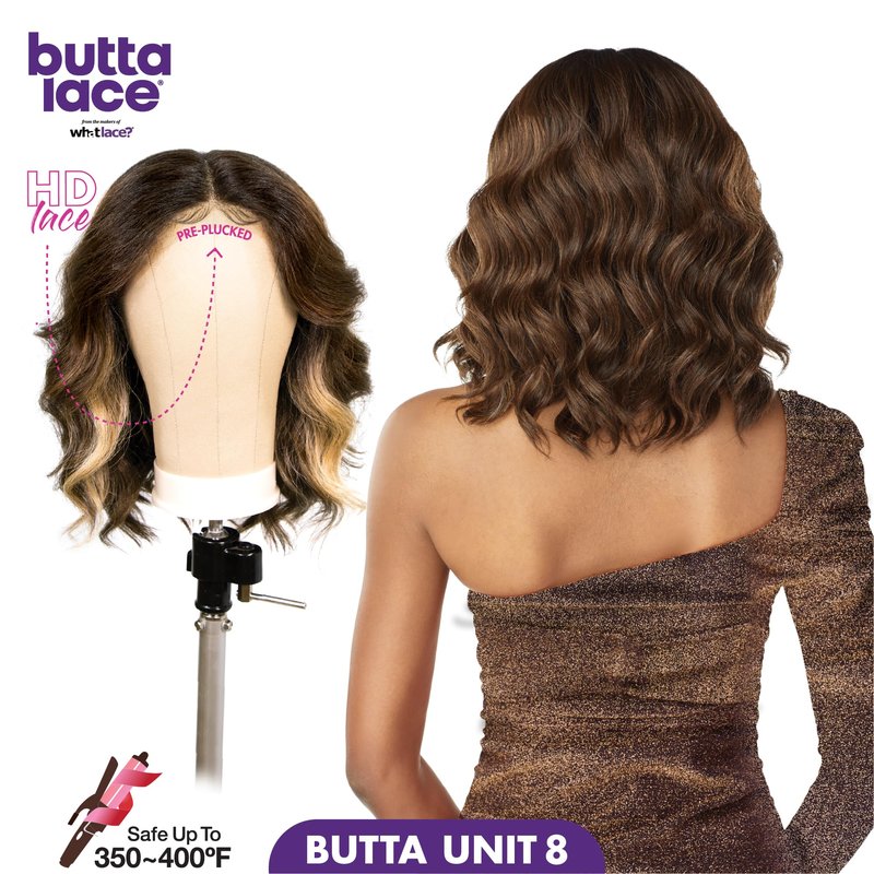 Sensationnel Butta Lace Wigs - Unit 8 Extra Wide 5 Inch Deep Parting Synthetic Preplucked Hairline Glueless Lacefront (MP/GOLD)