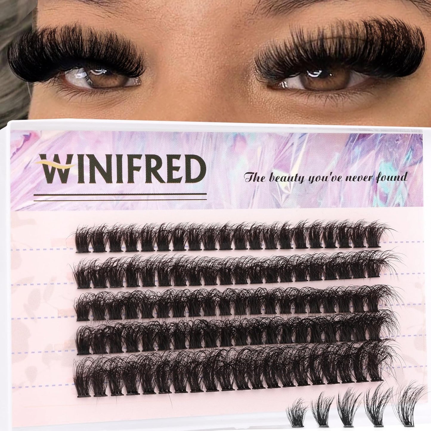 Winifred Bottom Lash Clusters Thick Volume Lower Lash Extension DIY Individual Lashes Bottom Clusters Lashes for Cluster Eyelash Extensions (168pcs)