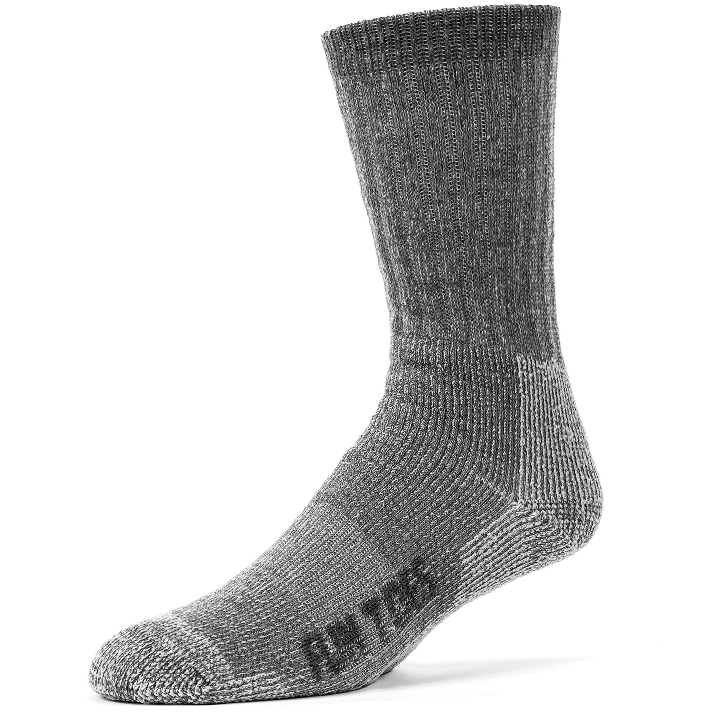 FUN TOES Merino Wool Socks For Men Hiking Boot Thermal Warm Cushioned Crew 6 Pairs (US, Numeric, 8, 12, Regular, Regular, Grey)