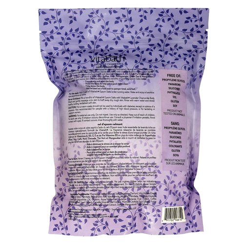 Vitabath Lavender Chamomile Epsom Salts Relaxing Detox Aromatherapy, Muscle Soreness & Body Ache Relieving Soak & Nourishing Skincare for Women & Men - Cruelty-Free - 36 oz