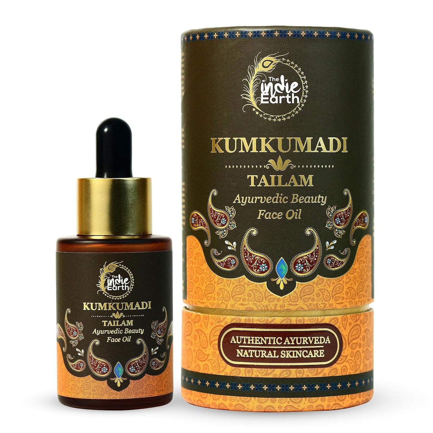 Kumkumadi Tailam Ayurvedic Face Oil - Night Serum for Brighter, Glowing Skin | 30 ml with Turmeric, Saffron & Lotus