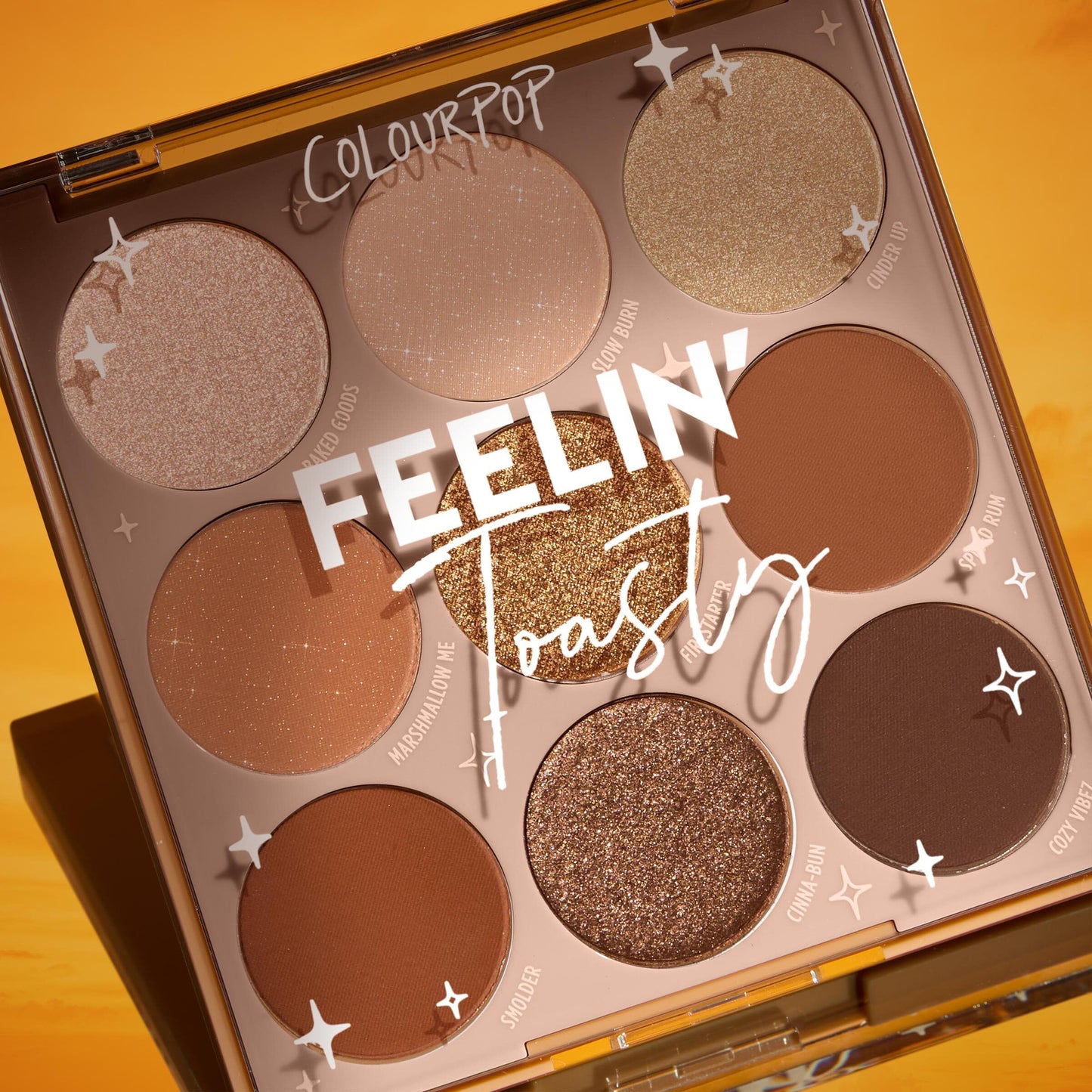ColourPop Eyeshadow Palette - Eye Makeup Palette with Matte, Metallic, Matte Sparkle & Glitter Finishes - High-Pigment Eye Makeup with a Long-Wearing Formula - Feelin' Toasty (0.3 oz)