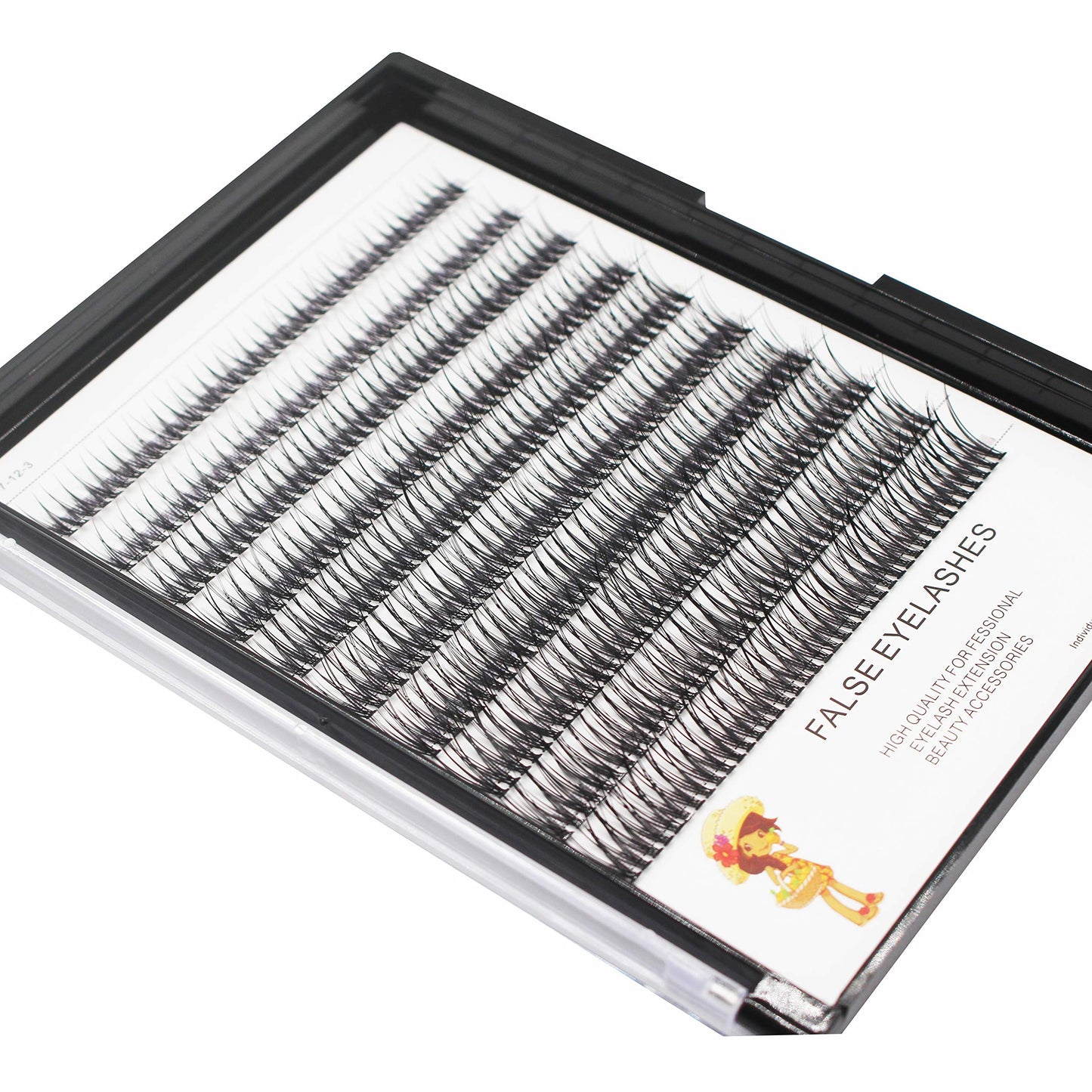 Bodermincer 400pcs D Curl Lash Clusters 8-10-12-14mm/10-12-14-16mm MIX Fish Tail Lash Cluster Premade Volume Lash Fans Volume Lashes Knotted (Black 8-10-12-14mm MIX)