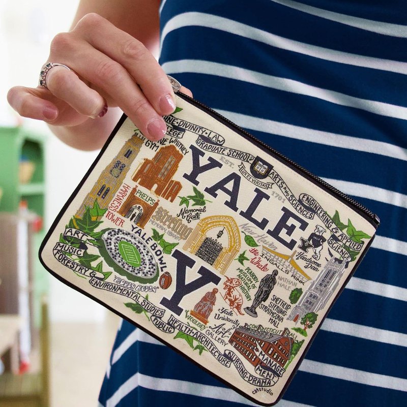 Yale University Zipper Pouch - Collegiate Travel Toiletry Bag | Ideal Gift for Alumni, Makeup & Dog Treats