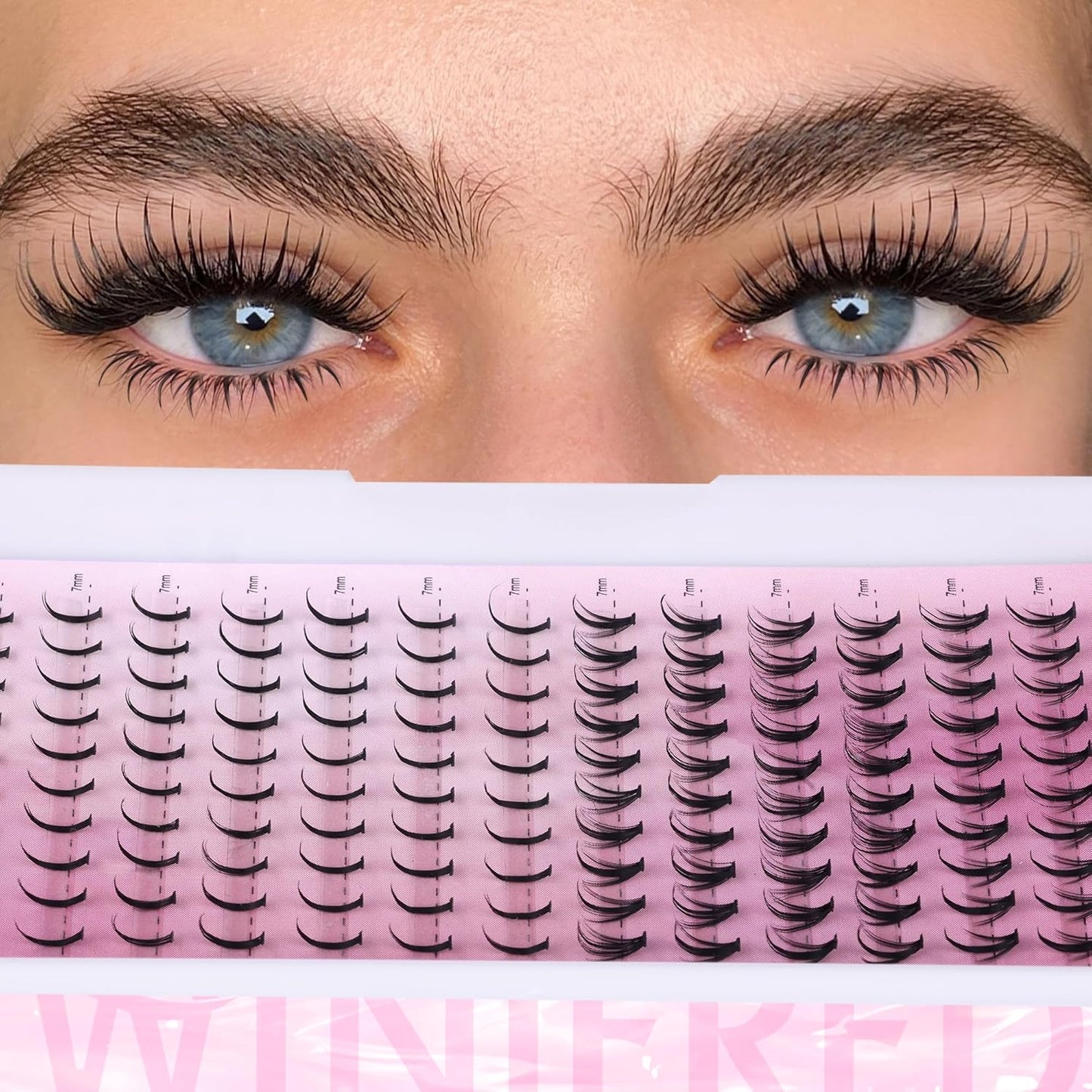 Winifred Bottom Lash Clusters Thick Volume Lower Lash Extension DIY Individual Lashes Bottom Clusters Lashes for Cluster Eyelash Extensions (168pcs)