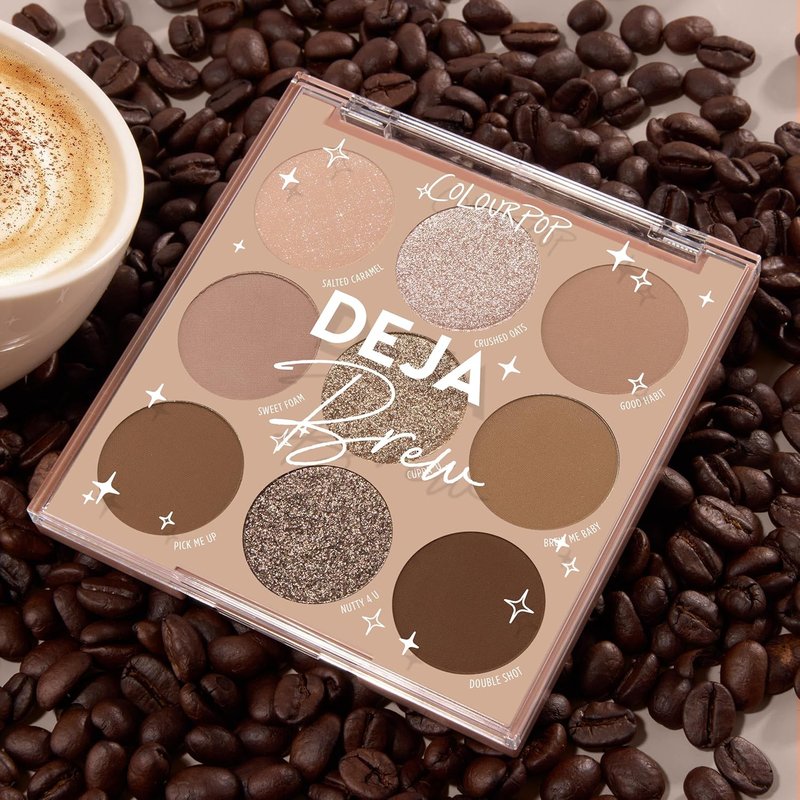 ColourPop Deja Brew Eyeshadow Palette - Cool-Toned Nude Eye Makeup with High-Pigment Finishes | 0.3 oz