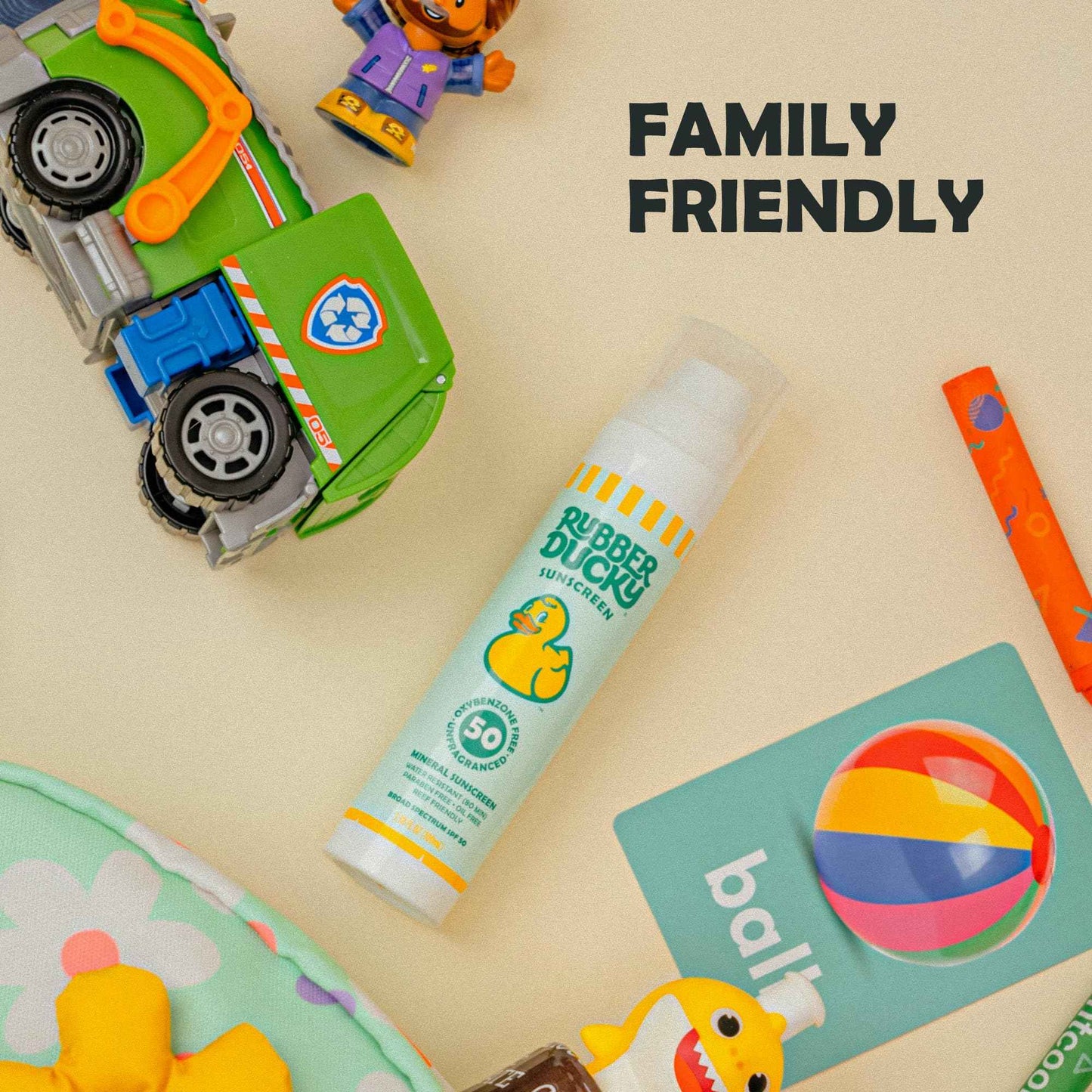 Rubber Ducky - Mineral Sunscreen for Kids - Water Resistant, Vegan, and SPF 50 Sunscreen with Vitamin E for Face and Body - Broad Spectrum, Reef Friendly (Moisturizing Sunblock) - 3.4 Oz
