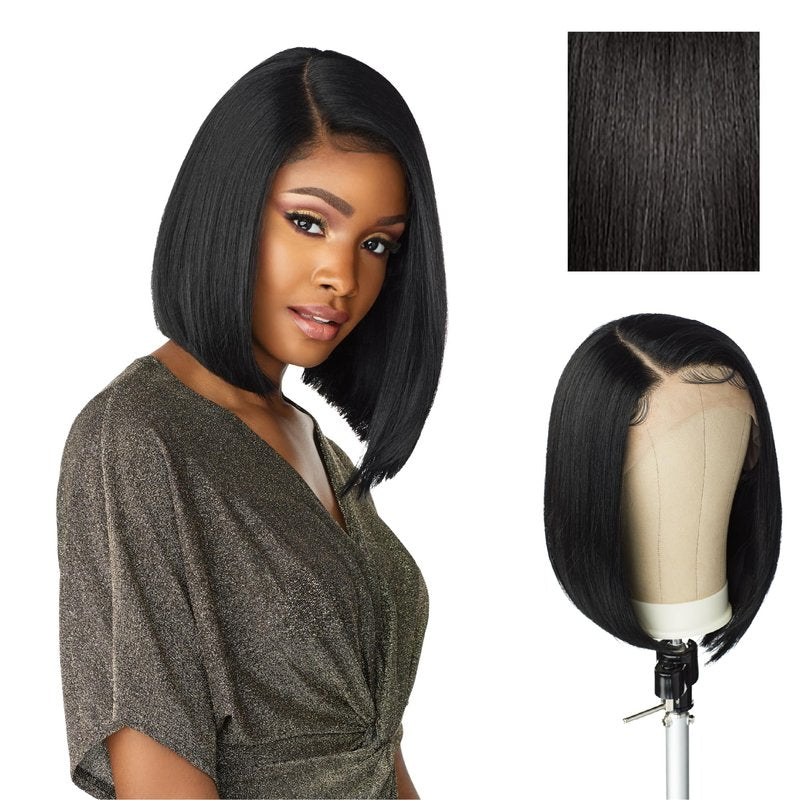 Sensationnel Butta Lace Wigs - Unit 1 Extra Wide 5 Inch Deep Parting Synthetic Preplucked Hairline Glueless Lacefront (1B OFFBLACK)