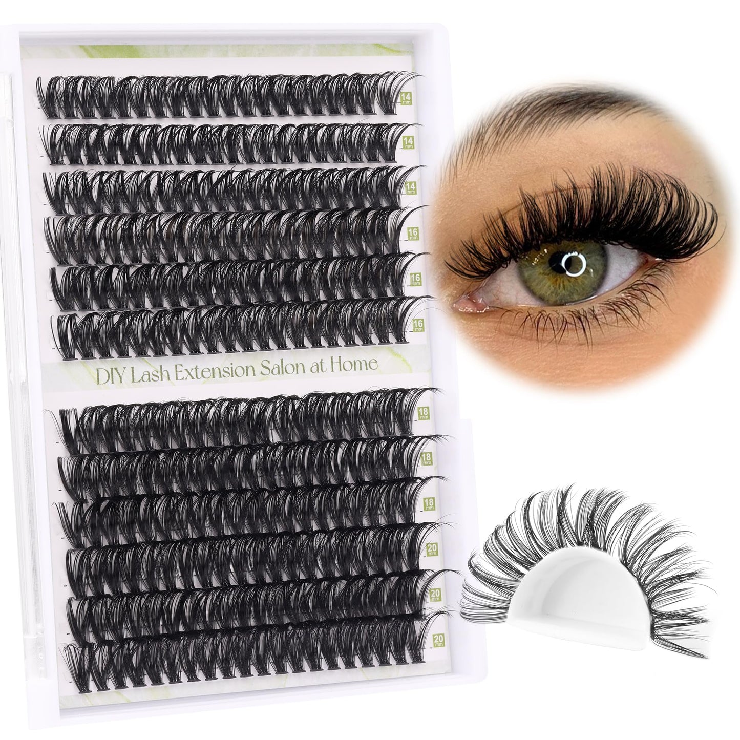 ALICE Lash Clusters DIY Lash Extensions 240PCS 14-20MM Individual Lashes Cluster Lashes Natural 40D Eyelash Extensions Faux Mink Individual Eyelashes