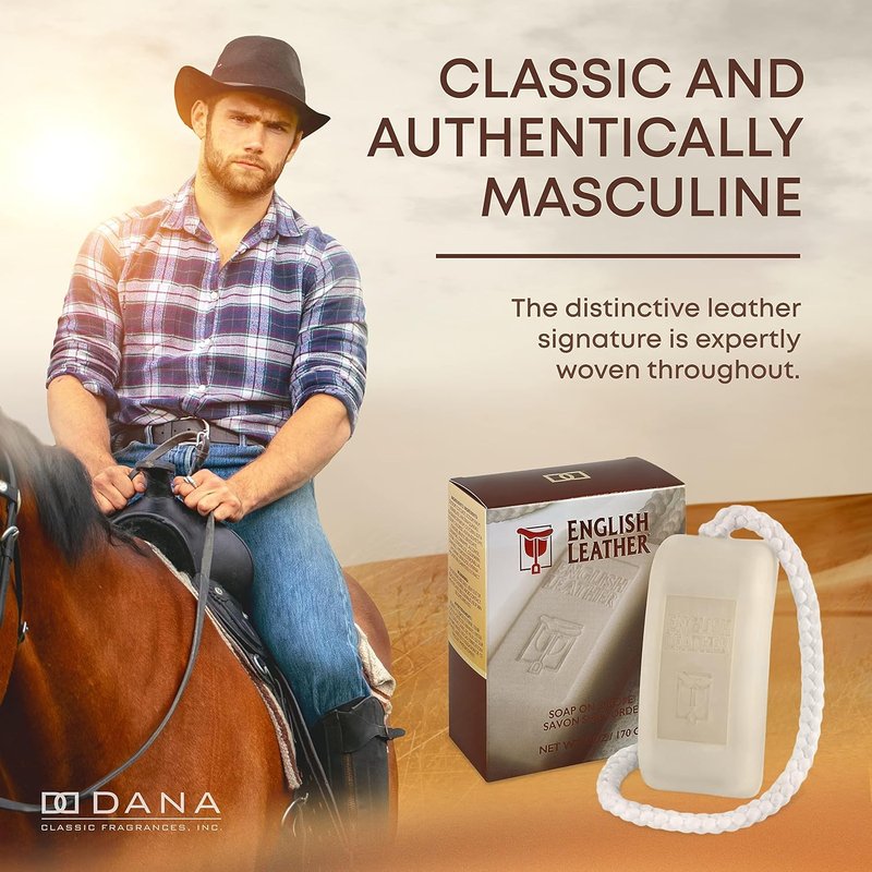 Dana English Leather Soap On A Rope for Men - Luxurious Fragrance & Stylish Design