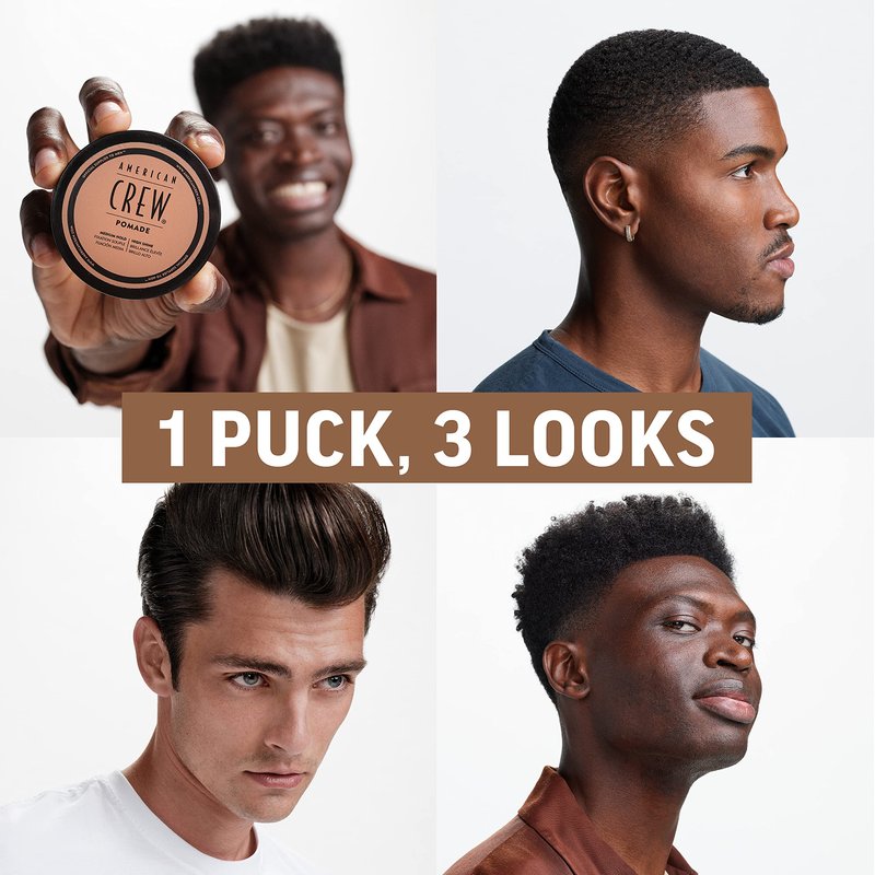 American Crew Men's Hair Pomade, Like Hair Gel with Medium Hold & High Shine, Travel Size, Duo Gift Set