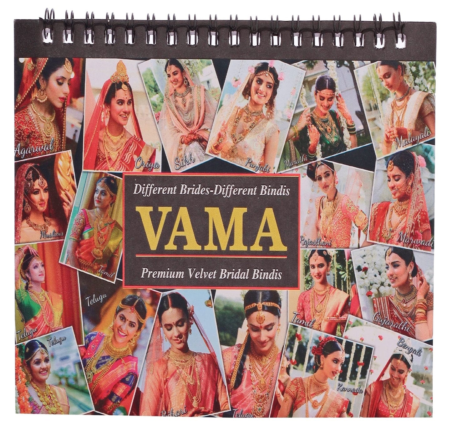 VAMA Multicolour Stone Bindi Kumkum Forehead Sticker Bindiya Bindi Booklet for Ladies (Medium Size 252 Stone Bindis Booklet)