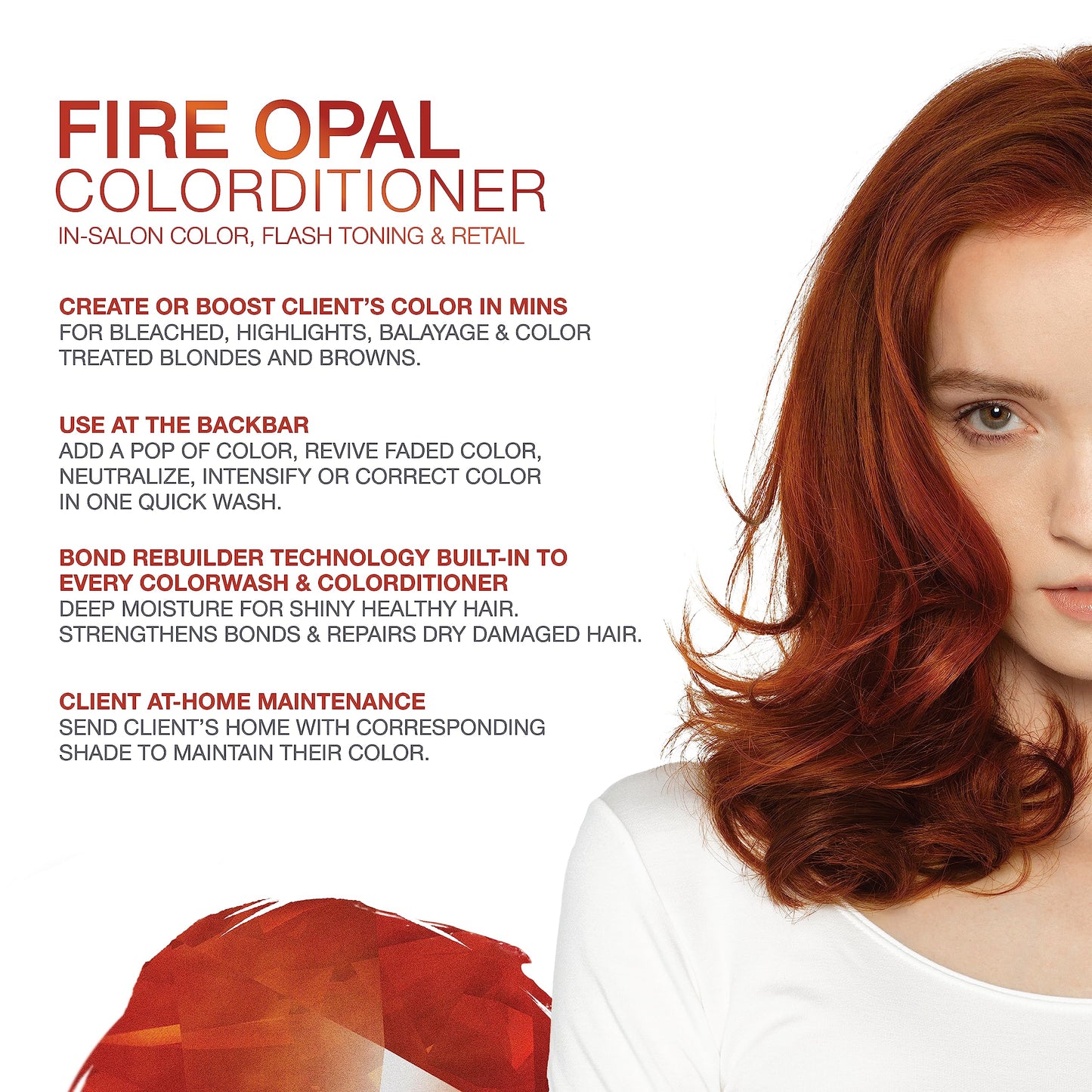 Celeb Luxury Colorwash Color Depositing Conditioner - Color Refresher , Vegan Hair Dye Mask, Bondfix Bond Rebuilder, Gem Lites Fire Opal